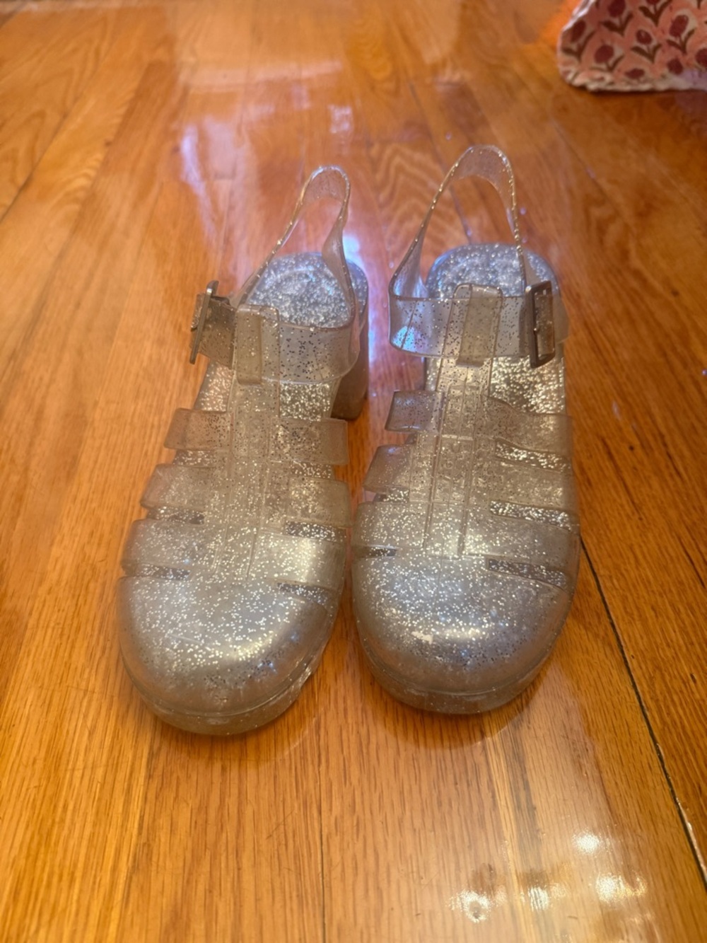 Glitter Jelly Sandals - Silver